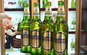 品尝崂山金麦啤酒300ml瓶装